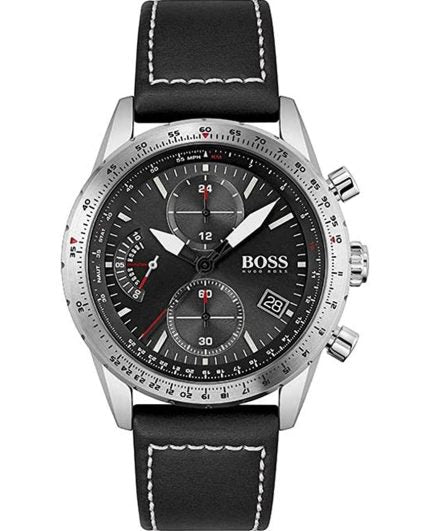 Hugo Boss Pilot Edition Black Dial Black Leather Strap Watch for Men - 1513853 Buy Now By Hugo Boss