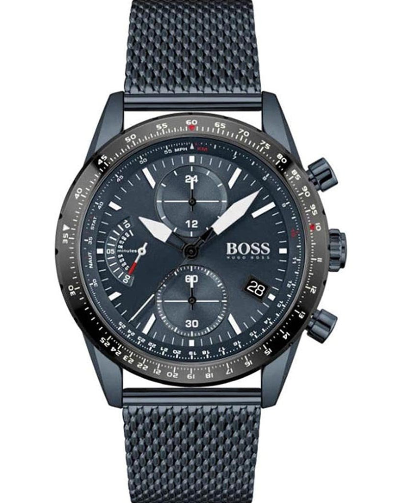 Hugo Boss Pilot Edition Blue Dial Blue Mesh Bracelet Watch for Men - 1513887 Buy Now By Hugo Boss