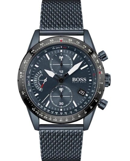 Hugo Boss Pilot Edition Blue Dial Blue Mesh Bracelet Watch for Men - 1513887 Buy Now By Hugo Boss