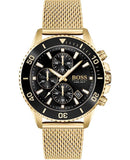 Hugo Boss Admiral Chronograph Black Dial Gold Mesh Bracelet Watch for Men - 1513906 Buy Now By Hugo Boss
