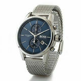 Hugo Boss Jet Blue Dial Silver Mesh Bracelet Watch for Men - 1513441 Buy Now By Hugo Boss