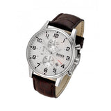 Hugo Boss Aeroliner Chronoraph White Dial Brown Leather Strap Watch For Men - HB1512447 Buy Now By Hugo Boss
