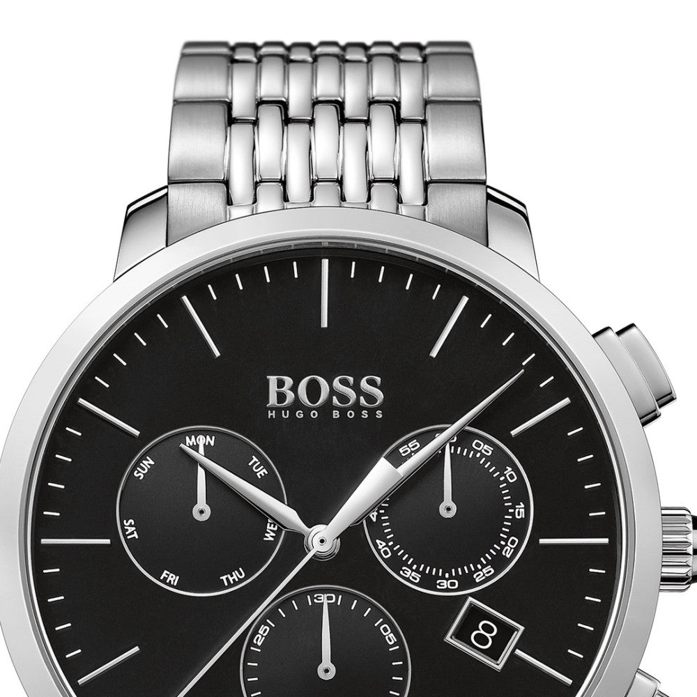 Hugo Boss Associate Black Dial Silver Steel Strap Watch for Men - 1513267 Buy Now By Hugo Boss