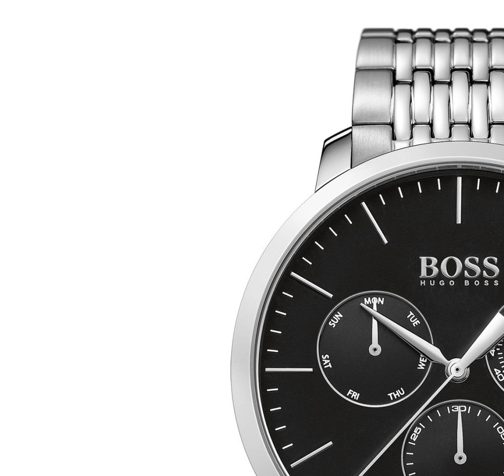 Hugo Boss Associate Black Dial Silver Steel Strap Watch for Men - 1513267 Buy Now By Hugo Boss