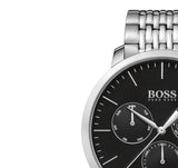 Hugo Boss Associate Black Dial Silver Steel Strap Watch for Men - 1513267 Buy Now By Hugo Boss