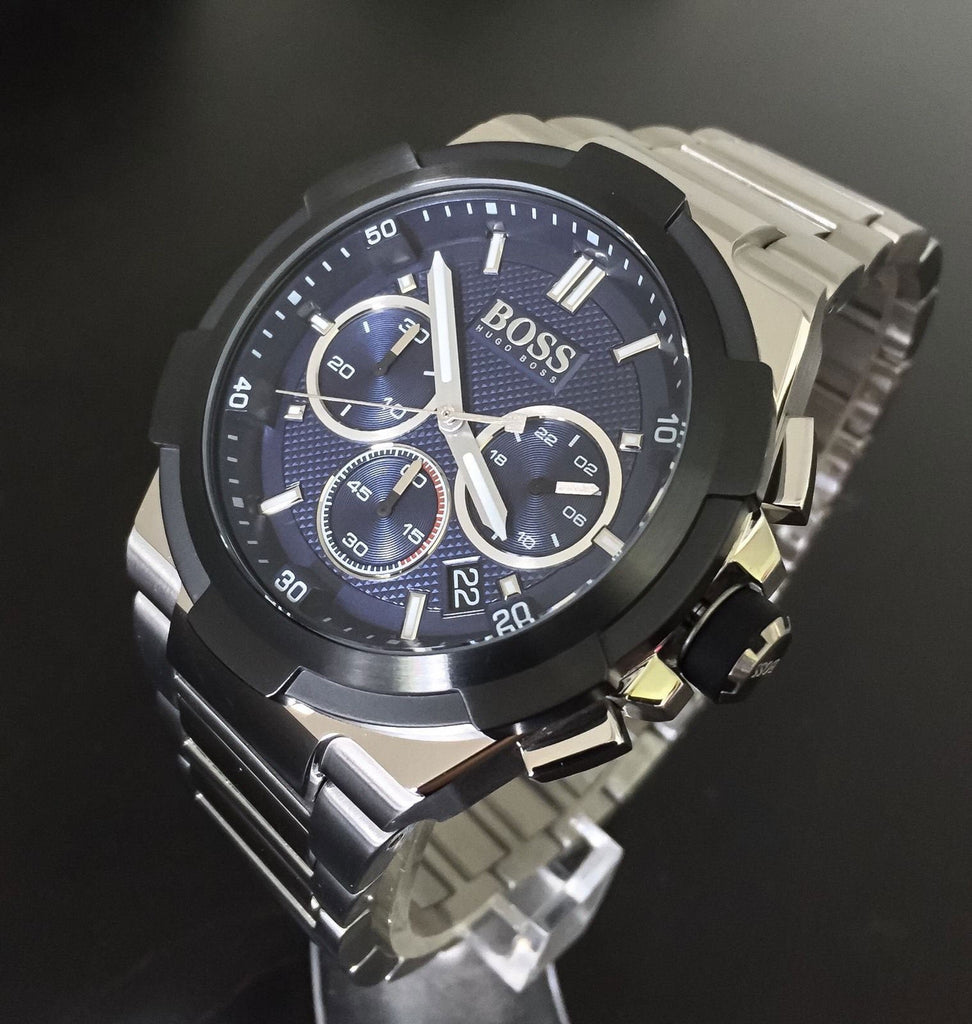 Hugo Boss Supernova Chronograph Blue Dial Silver Steel Strap Watch for Men - 1513360 Buy Now By Hugo Boss