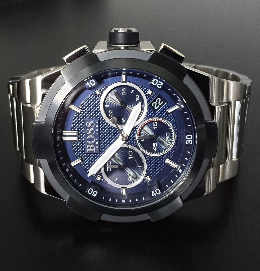 Hugo Boss Supernova Chronograph Blue Dial Silver Steel Strap Watch for Men - 1513360 Buy Now By Hugo Boss