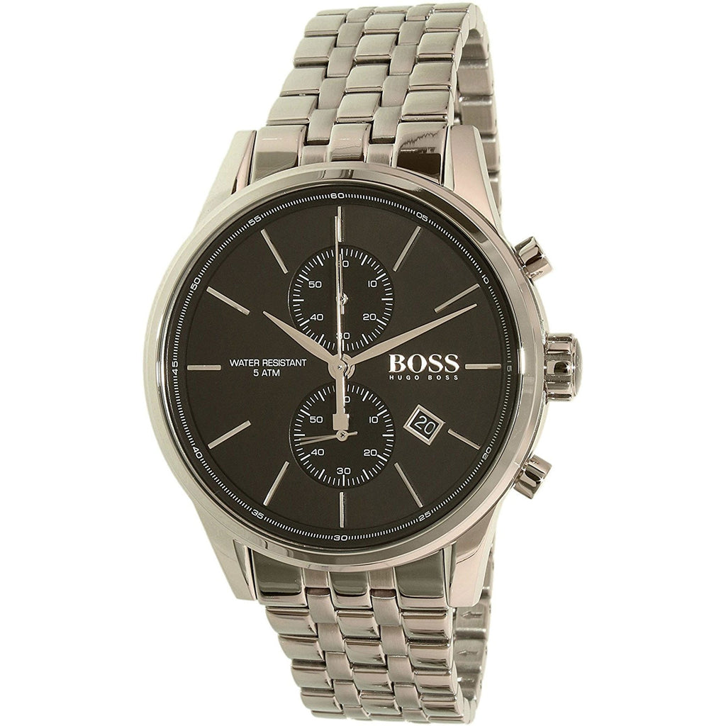 Hugo Boss Jet Black Dial Silver Steel Strap Watch for Men - 1513383 Buy Now By Hugo Boss