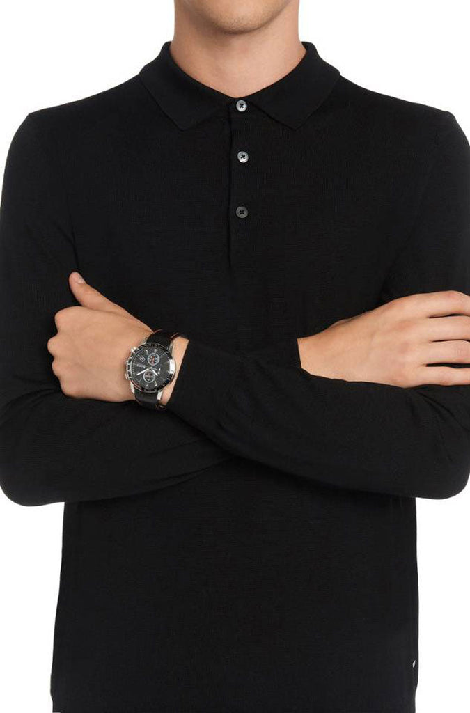 Hugo Boss Rafale Chronograph Black Dial Black Leather Strap Watch For Men - 1513390 Buy Now By Hugo Boss