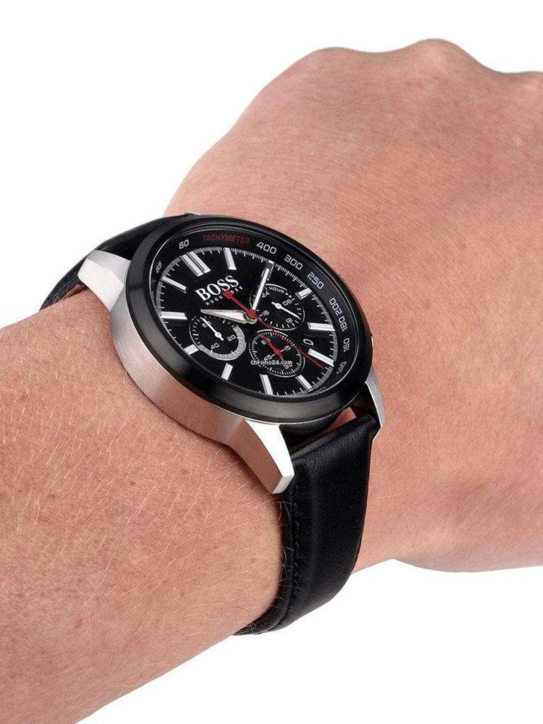 Hugo Boss Rafale Chronograph Blue Dial Black Leather Strap Watch For Men - 1513391 Buy Now By Hugo Boss