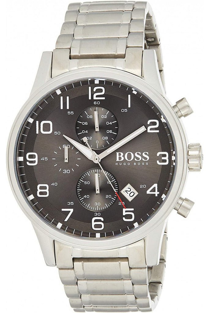 Hugo Boss Aeroliner Black Dial Silver Steel Strap Watch for Men - 1513181 Buy Now By Hugo Boss