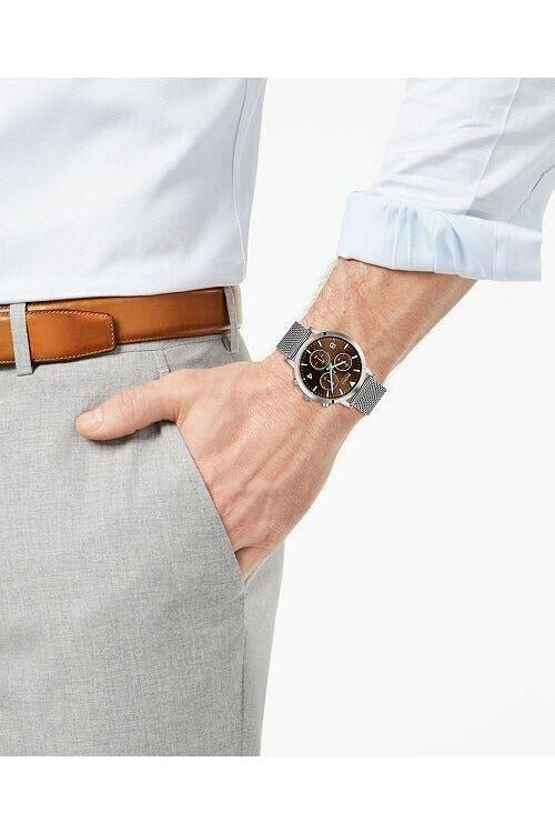 Hugo Boss Spirit Brown Dial Silver Mesh Bracelet Watch for Men - 1513694 Buy Now By Hugo Boss