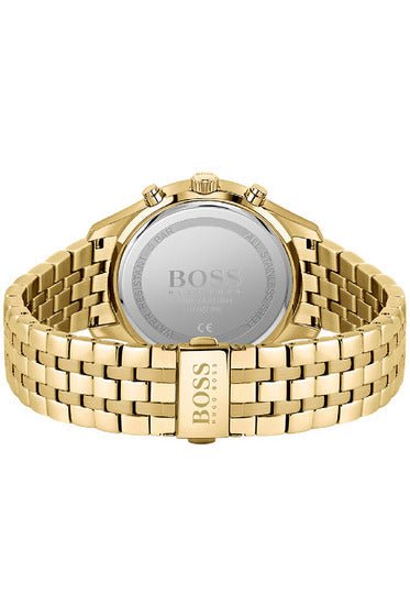 Hugo Boss Associate Blue Dial Gold Steel Strap Watch for Men - 1513841 Buy Now By Hugo Boss