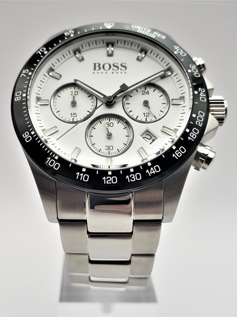 Hugo Boss Hero Chronograph White Dial Silver Steel Strap Watch for Men - 1513875 Buy Now By Hugo Boss