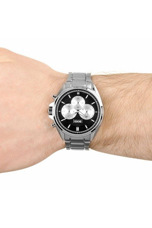 Hugo Boss Driver Black Dial Silver Steel Strap Watch for Men - 1512883 Buy Now By Hugo Boss