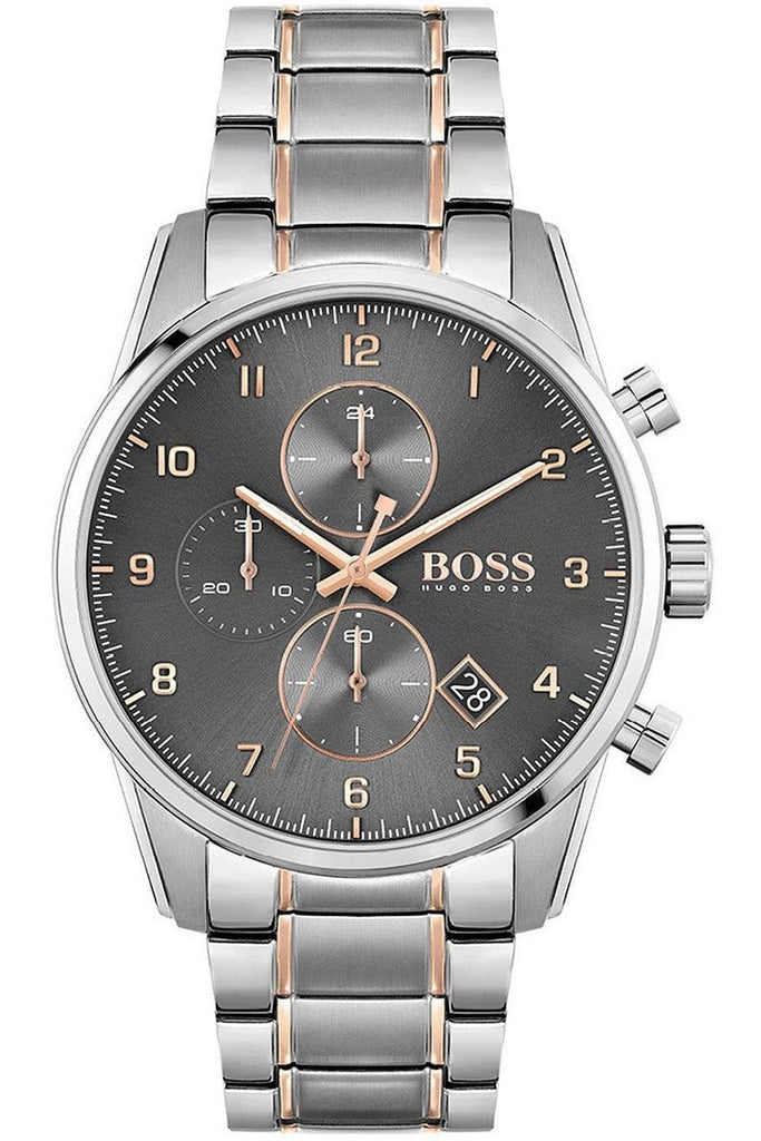 Hugo Boss Skymaster Grey Dial Two Tone Steel Strap Watch for Men - 1513789 Buy Now By Hugo Boss