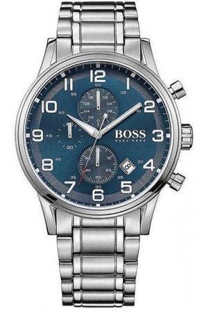 Hugo Boss Aeroliner Blue Dial Silver Steel Strap Watch for Men - 1513183 Buy Now By Hugo Boss