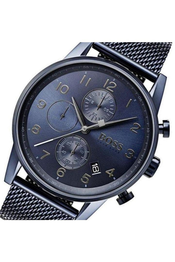 Hugo Boss Navigator Chronograph Blue Dial Blue Mesh Bracelet Watch for Men - 1513538 Buy Now By Hugo Boss
