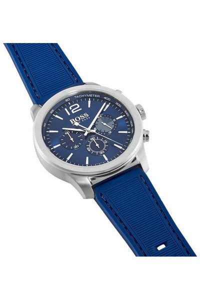 Hugo Boss Professional Chronograph Blue Dial Blue Silicone Strap Watch for Men - 1513526 Buy Now By Hugo Boss