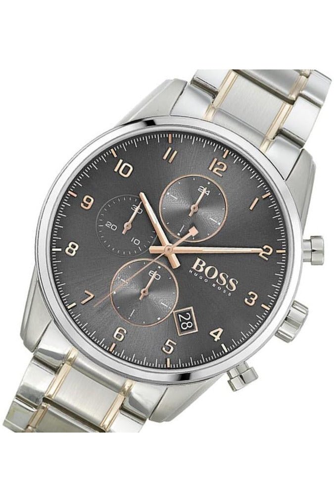 Hugo Boss Skymaster Grey Dial Two Tone Steel Strap Watch for Men - 1513789 Buy Now By Hugo Boss