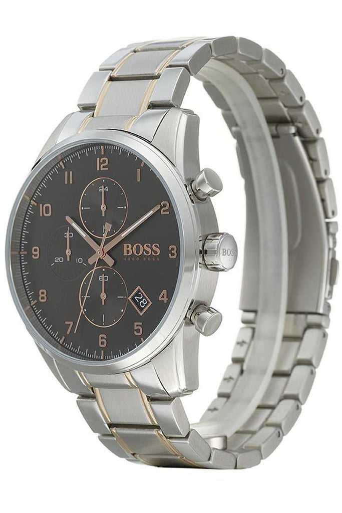 Hugo Boss Skymaster Grey Dial Two Tone Steel Strap Watch for Men - 1513789 Buy Now By Hugo Boss