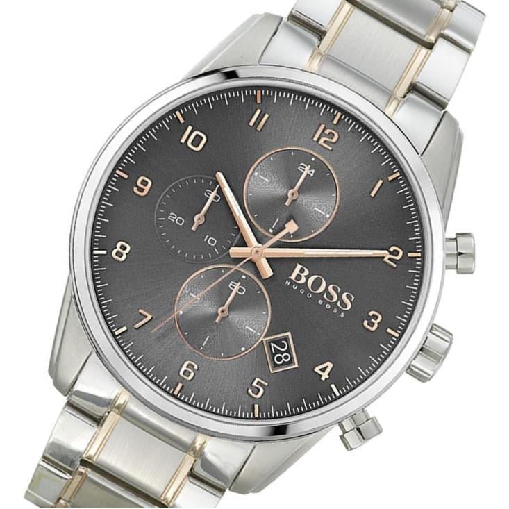Hugo Boss Skymaster Grey Dial Two Tone Steel Strap Watch for Men - 1513789 Buy Now By Hugo Boss