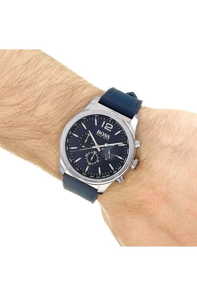 Hugo Boss Professional Chronograph Blue Dial Blue Silicone Strap Watch for Men - 1513526 Buy Now By Hugo Boss