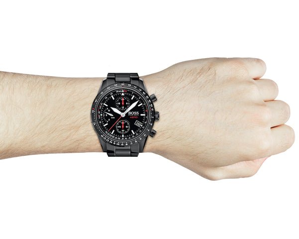 Hugo Boss Aero Black Dial Black Steel Strap Watch for Men - 1513771 Buy Now By Hugo Boss