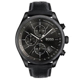 Hugo Boss Grand Prix Black Dial Black Leather Strap Watch for Men - 1513474 Buy Now By Hugo Boss