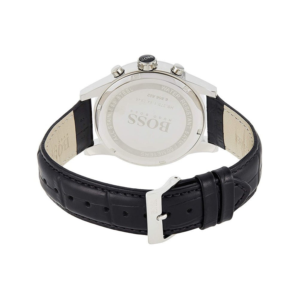 Hugo Boss Ikon Grey Dial Black Leather Strap Watch for Men - 1513177 Buy Now By Hugo Boss