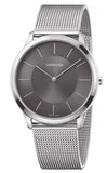 Calvin Klein Minimal Grey Dial Silver Mesh Bracelet Watch for Men - K3M21124 Buy Now By Calvin Klein