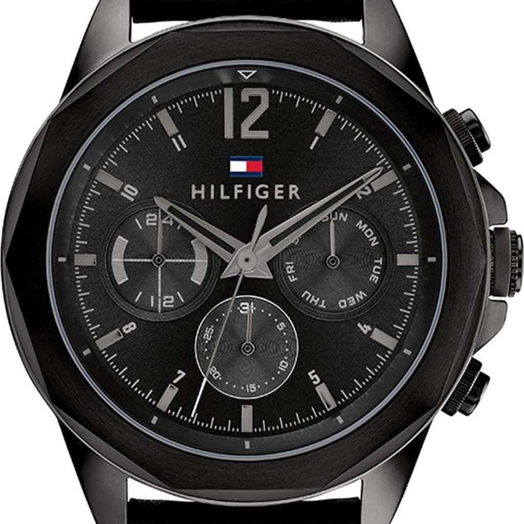 Tommy Hilfiger Lars Chronograph Black Dial Black Leather Strap Watch For Men - 1792062 Buy Now By Tommy Hilfiger