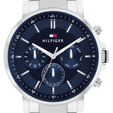 Tommy Hilfiger Tyson Chronograph Blue Dial Silver Steel Strap Watch For Men - 1710588 Buy Now By Tommy Hilfiger