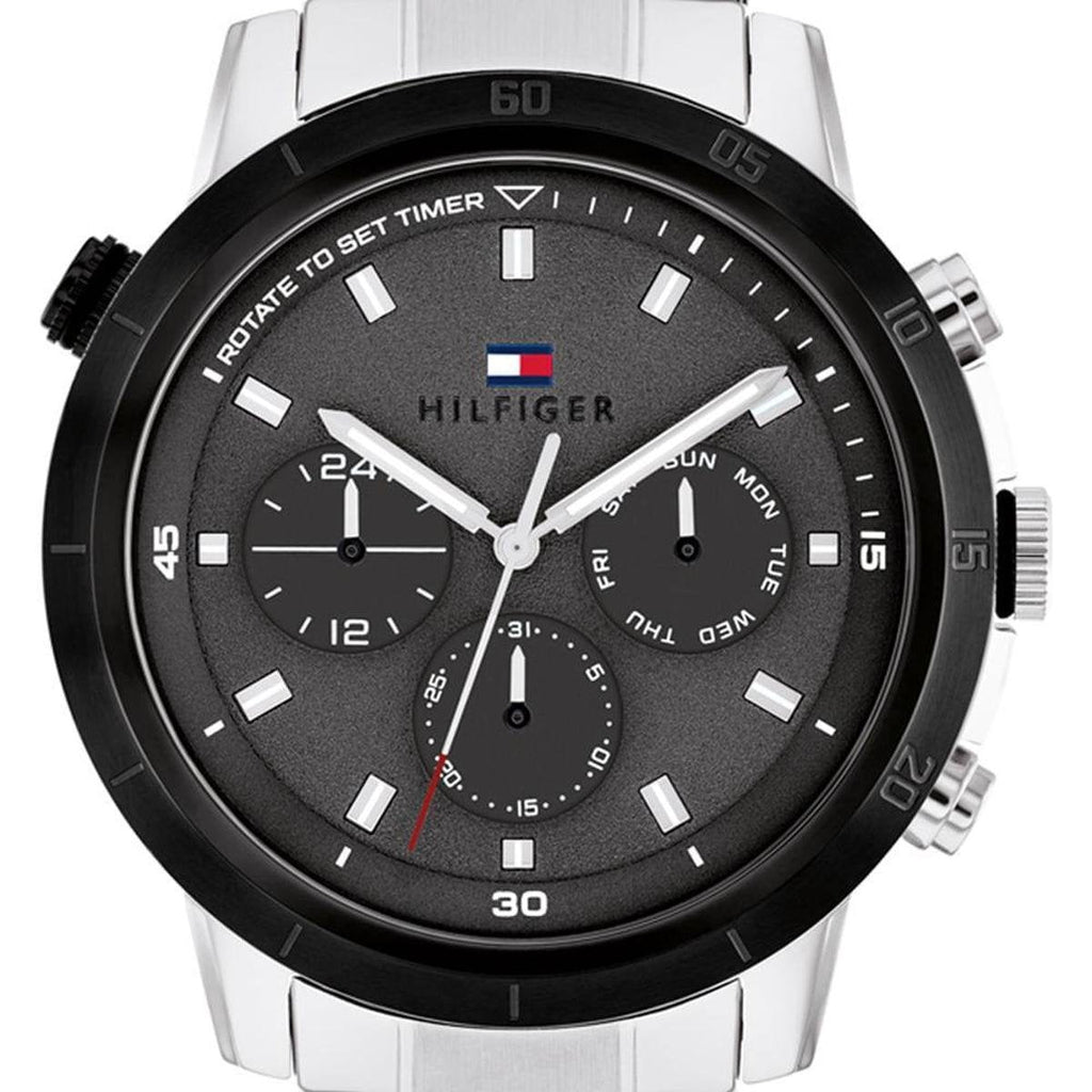 Tommy Hilfiger Troy Chronograph Grey Dial Silver Steel Strap Watch For Men - 1792106 Buy Now By Tommy Hilfiger