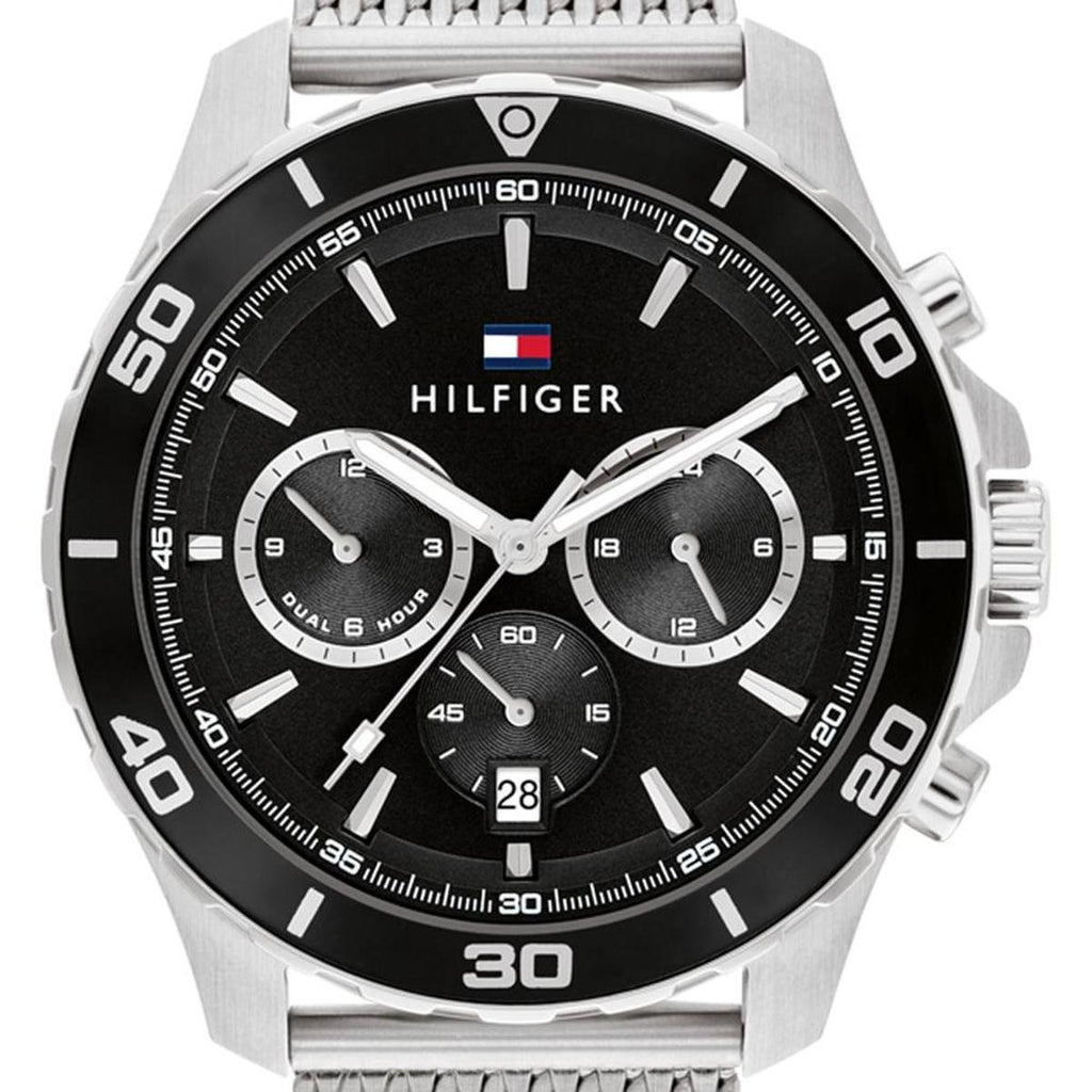 Tommy Hilfiger Jordan Chronograph Black Dial Silver Mesh Strap Watch For Men - 1792092 Buy Now By Tommy Hilfiger