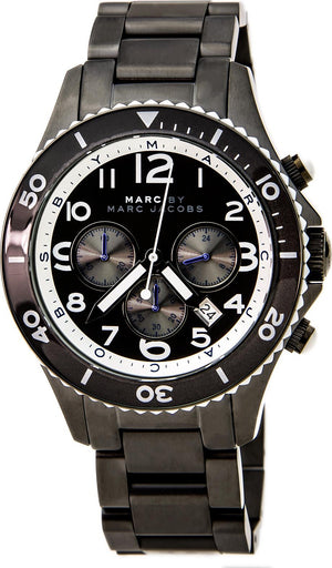 Marc Jacobs Rock Chronograph Limited Edition Gray Dial Gray Steel Strap Watch for Women - MBM5025 Buy Now By Marc Jacobs