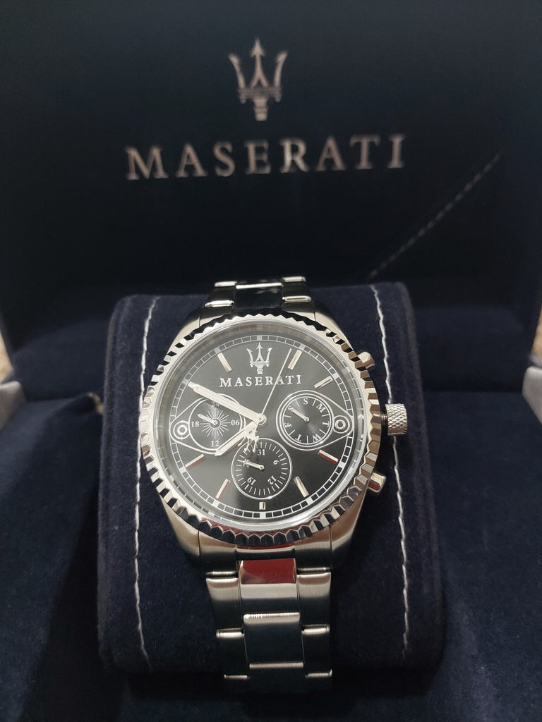 Maserati Competizione Chronograph Black Dial Silver Steel Strap Watch For Men - R8853100014 Buy Now By Maserati