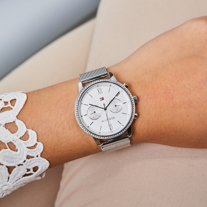 Tommy Hilfiger Blake Diamonds Silver Dial Silver Mesh Bracelet Watch for Women - 1782301 Buy Now By Tommy Hilfiger