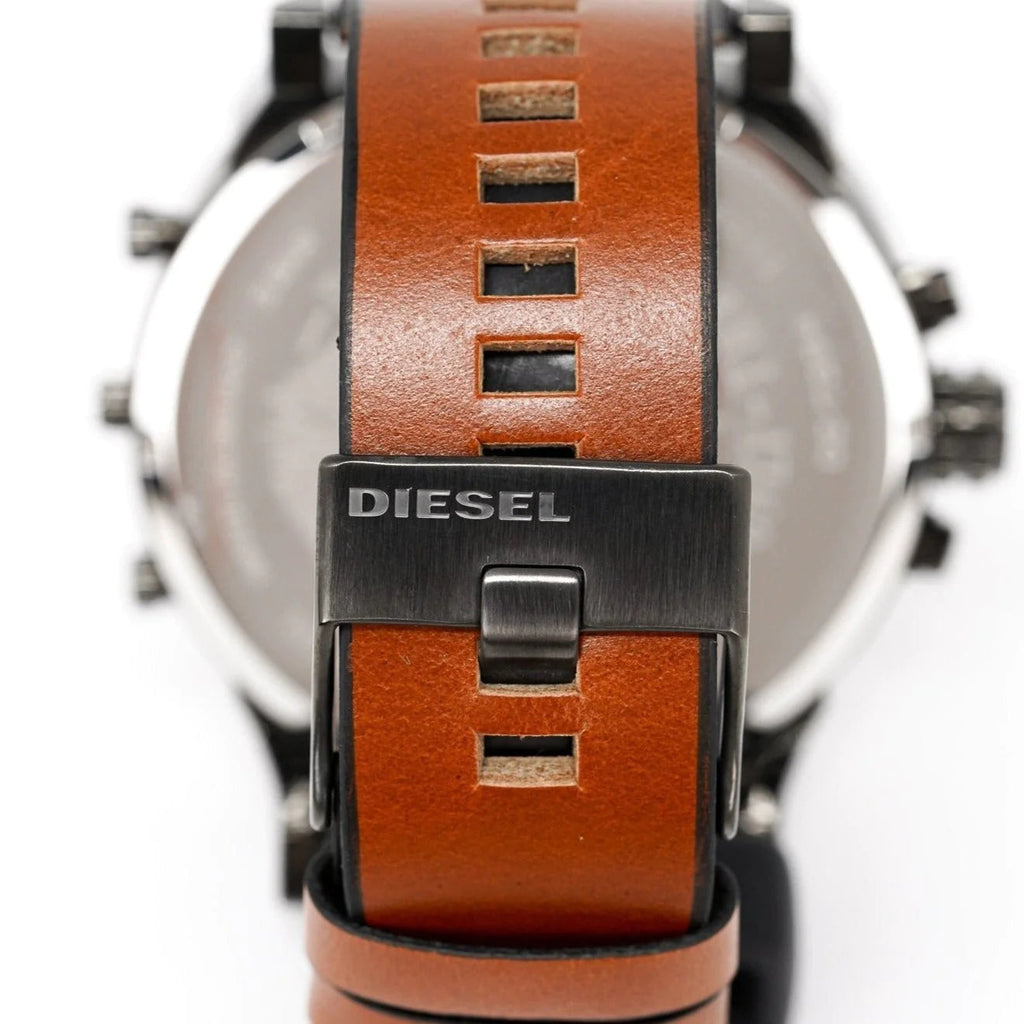 Diesel Mr. Daddy 2.0 Chronograph Silver Dial Brown Leather Strap Watch For Men - DZ7394 Buy Now By Diesel