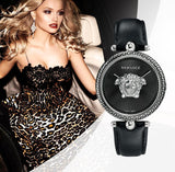 Versace Palazzo Empire Black Dial Black Leather Strap Watch for Women - VCO060017 Buy Now By Versace