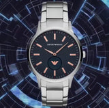 Emporio Armani Renato Blue Dial Silver Steel Strap Watch For Men - AR11137 Buy Now By Emporio Armani