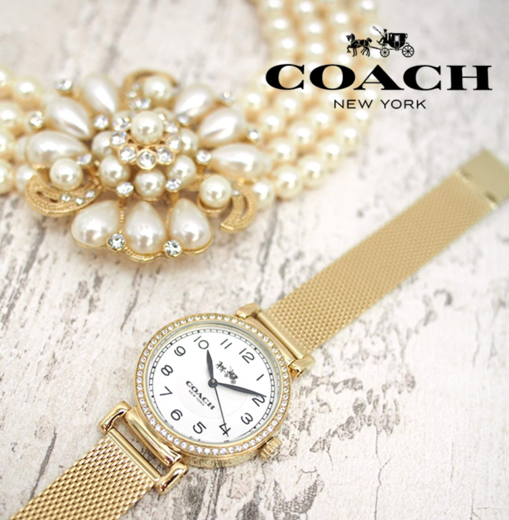 Coach Madison White Dial Gold Mesh Bracelet Watch for Women - 14502652 Buy Now By Coach