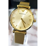 Emporio Armani Retro Gold Dial Gold Mesh Bracelet Watch For Women - AR1957 Buy Now By Emporio Armani