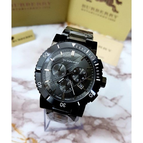 Burberry The City Grey Dial Gunmetal Grey Steel Strap Watch for Men - BU9381 Buy Now By Burberry