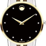 Movado Museum Classic Diamonds Black Dial Two Tone Steel Strap Watch for Men - 0607202 Buy Now By Movado