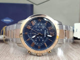 Fossil Grant Chronograph Blue Dial Two Tone Steel Strap Watch for Men - FS5024 Buy Now By Fossil