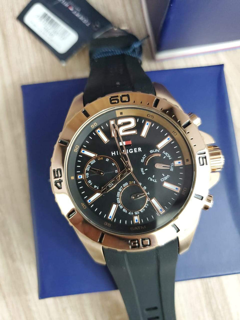 Tommy Hilfiger Sport Multifunction Black Dial Black Rubber Strap Watch for Men - 1791145 Buy Now By Tommy Hilfiger