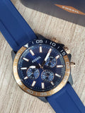 Fossil Bannon Multifunction Blue Dial Blue Silicone Strap Watch for Men - BQ2498 Buy Now By Fossil