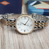 Fossil Jacqueline White Dial Two Tone Steel Strap Watch for Women - ES3634 Buy Now By Fossil