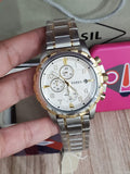 Fossil Dean Chronograph White Dial Silver Steel Strap Watch for Men - FS4795 Buy Now By Fossil